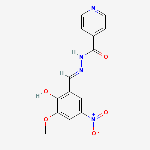 molecular formula C14H12N4O5 B11684239 N'-[(E)-(2-hydroxy-3-methoxy-5-nitrophenyl)methylidene]pyridine-4-carbohydrazide 