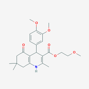 2-Methoxyethyl 4-(3,4-dimethoxyphenyl)-2,7,7-trimethyl-5-oxo-1,4,5,6,7,8-hexahydroquinoline-3-carboxylate