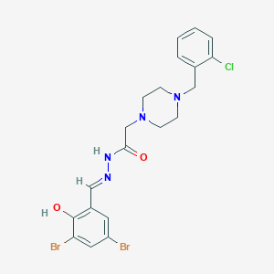 2-[4-(2-chlorobenzyl)piperazin-1-yl]-N'-[(E)-(3,5-dibromo-2-hydroxyphenyl)methylidene]acetohydrazide