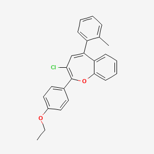 molecular formula C25H21ClO2 B11684267 3-Chloro-2-(4-ethoxyphenyl)-5-(2-methylphenyl)-1-benzoxepine 