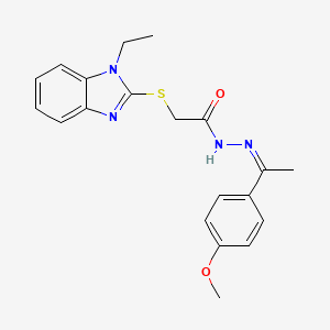 2-[(1-Ethyl-1H-1,3-benzodiazol-2-YL)sulfanyl]-N'-[(1Z)-1-(4-methoxyphenyl)ethylidene]acetohydrazide