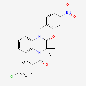 4-[(4-chlorophenyl)carbonyl]-3,3-dimethyl-1-(4-nitrobenzyl)-3,4-dihydroquinoxalin-2(1H)-one