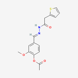 2-Methoxy-4-[(E)-{[2-(thiophen-2-YL)acetamido]imino}methyl]phenyl acetate