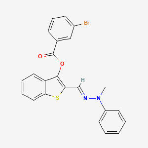 2-[(E)-(2-methyl-2-phenylhydrazinylidene)methyl]-1-benzothiophen-3-yl 3-bromobenzoate