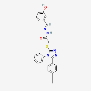 2-{[5-(4-tert-butylphenyl)-4-phenyl-4H-1,2,4-triazol-3-yl]sulfanyl}-N'-[(E)-(3-hydroxyphenyl)methylidene]acetohydrazide