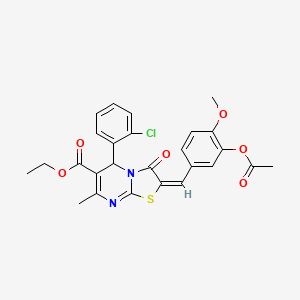 ethyl (2E)-2-[3-(acetyloxy)-4-methoxybenzylidene]-5-(2-chlorophenyl)-7-methyl-3-oxo-2,3-dihydro-5H-[1,3]thiazolo[3,2-a]pyrimidine-6-carboxylate