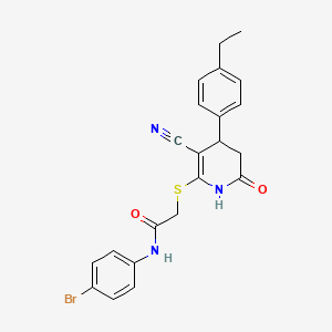 N-(4-bromophenyl)-2-{[3-cyano-4-(4-ethylphenyl)-6-oxo-1,4,5,6-tetrahydropyridin-2-yl]sulfanyl}acetamide