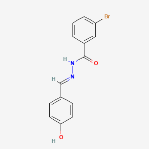 molecular formula C14H11BrN2O2 B11684392 3-bromo-N'-[(E)-(4-hydroxyphenyl)methylidene]benzohydrazide 