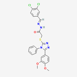 N'-[(E)-(3,4-dichlorophenyl)methylidene]-2-{[5-(3,4-dimethoxyphenyl)-4-phenyl-4H-1,2,4-triazol-3-yl]sulfanyl}acetohydrazide