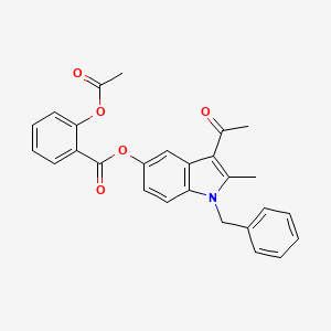 3-acetyl-1-benzyl-2-methyl-1H-indol-5-yl 2-(acetyloxy)benzoate