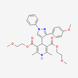 bis(2-methoxyethyl) 4-(3-(4-methoxyphenyl)-1-phenyl-1H-pyrazol-4-yl)-2,6-dimethyl-1,4-dihydropyridine-3,5-dicarboxylate