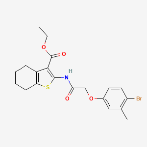 molecular formula C20H22BrNO4S B11684437 Ethyl 2-{[(4-bromo-3-methylphenoxy)acetyl]amino}-4,5,6,7-tetrahydro-1-benzothiophene-3-carboxylate 