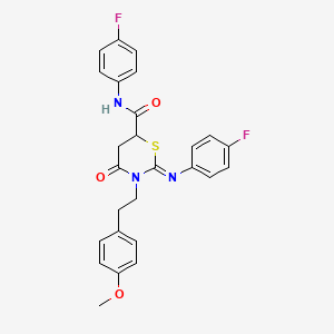 (2Z)-N-(4-fluorophenyl)-2-[(4-fluorophenyl)imino]-3-[2-(4-methoxyphenyl)ethyl]-4-oxo-1,3-thiazinane-6-carboxamide