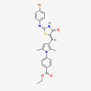 ethyl 4-{3-[(Z)-{(2E)-2-[(4-bromophenyl)imino]-4-oxo-1,3-thiazolidin-5-ylidene}methyl]-2,5-dimethyl-1H-pyrrol-1-yl}benzoate