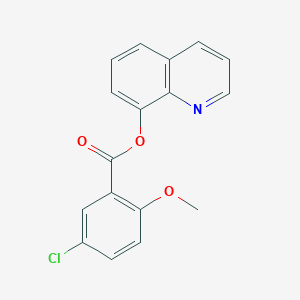 molecular formula C17H12ClNO3 B11684457 Quinolin-8-yl 5-chloro-2-methoxybenzoate 