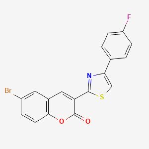 molecular formula C18H9BrFNO2S B11684526 6-bromo-3-[4-(4-fluorophenyl)-1,3-thiazol-2-yl]-2H-chromen-2-one 