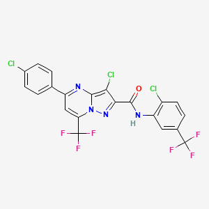 3-chloro-5-(4-chlorophenyl)-N-[2-chloro-5-(trifluoromethyl)phenyl]-7-(trifluoromethyl)pyrazolo[1,5-a]pyrimidine-2-carboxamide