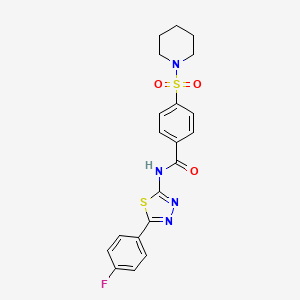 N-(5-(4-fluorophenyl)-1,3,4-thiadiazol-2-yl)-4-(piperidin-1-ylsulfonyl)benzamide