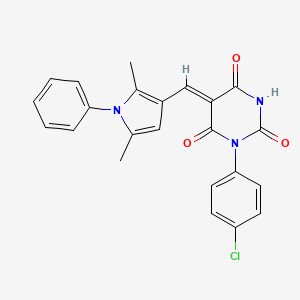 (5Z)-1-(4-chlorophenyl)-5-[(2,5-dimethyl-1-phenyl-1H-pyrrol-3-yl)methylidene]-2-hydroxypyrimidine-4,6(1H,5H)-dione