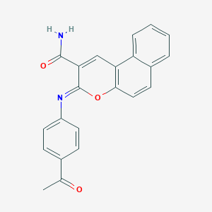 (3Z)-3-[(4-acetylphenyl)imino]-3H-benzo[f]chromene-2-carboxamide