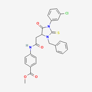 Methyl 4-({[3-benzyl-1-(3-chlorophenyl)-5-oxo-2-thioxoimidazolidin-4-yl]acetyl}amino)benzoate