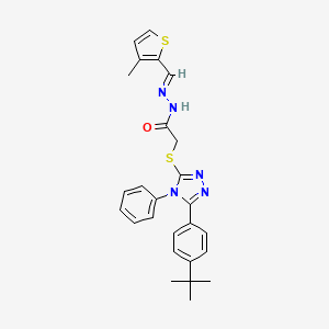 molecular formula C26H27N5OS2 B11684583 2-{[5-(4-tert-butylphenyl)-4-phenyl-4H-1,2,4-triazol-3-yl]sulfanyl}-N'-[(E)-(3-methylthiophen-2-yl)methylidene]acetohydrazide 