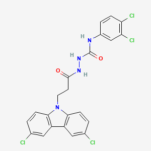 2-[3-(3,6-dichloro-9H-carbazol-9-yl)propanoyl]-N-(3,4-dichlorophenyl)hydrazinecarboxamide