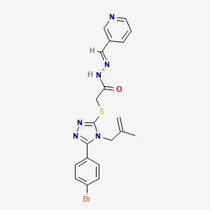 2-{[5-(4-bromophenyl)-4-(2-methyl-2-propenyl)-4H-1,2,4-triazol-3-yl]sulfanyl}-N'-[(E)-3-pyridinylmethylidene]acetohydrazide