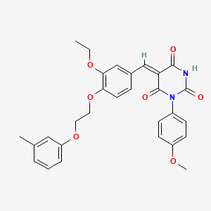 (5Z)-5-{3-ethoxy-4-[2-(3-methylphenoxy)ethoxy]benzylidene}-1-(4-methoxyphenyl)pyrimidine-2,4,6(1H,3H,5H)-trione