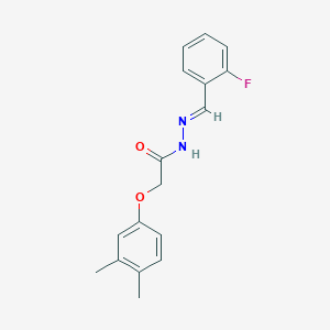 2-(3,4-dimethylphenoxy)-N'-[(E)-(2-fluorophenyl)methylidene]acetohydrazide