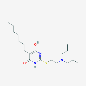 molecular formula C19H35N3O2S B11684653 2-(2-Dipropylamino-ethylsulfanyl)-5-heptyl-6-hydroxy-3H-pyrimidin-4-one 