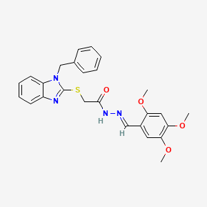 2-[(1-benzyl-1H-benzimidazol-2-yl)sulfanyl]-N'-[(E)-(2,4,5-trimethoxyphenyl)methylidene]acetohydrazide