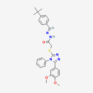 N'-[(E)-(4-tert-butylphenyl)methylidene]-2-{[5-(3,4-dimethoxyphenyl)-4-phenyl-4H-1,2,4-triazol-3-yl]sulfanyl}acetohydrazide