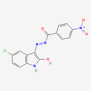 N'-[(3Z)-5-chloro-2-oxo-1,2-dihydro-3H-indol-3-ylidene]-4-nitrobenzohydrazide