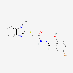 N'-[(E)-(5-bromo-2-hydroxyphenyl)methylidene]-2-[(1-ethyl-1H-benzimidazol-2-yl)sulfanyl]acetohydrazide