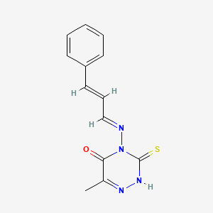 6-methyl-4-((E)-((E)-3-phenylallylidene)amino)-3-thioxo-3,4-dihydro-1,2,4-triazin-5(2H)-one