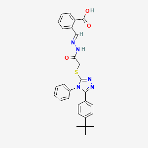 2-{(E)-[({[5-(4-Tert-butylphenyl)-4-phenyl-4H-1,2,4-triazol-3-YL]sulfanyl}acetyl)hydrazono]methyl}benzoic acid