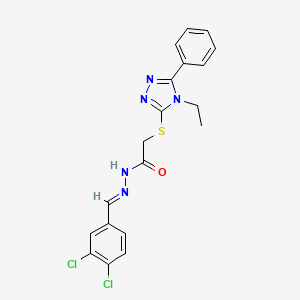 N'-[(E)-(3,4-dichlorophenyl)methylidene]-2-[(4-ethyl-5-phenyl-4H-1,2,4-triazol-3-yl)sulfanyl]acetohydrazide