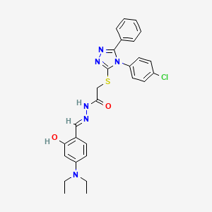 2-{[4-(4-chlorophenyl)-5-phenyl-4H-1,2,4-triazol-3-yl]sulfanyl}-N'-{(E)-[4-(diethylamino)-2-hydroxyphenyl]methylidene}acetohydrazide