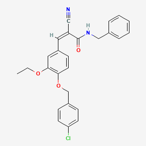 (2Z)-N-benzyl-3-{4-[(4-chlorobenzyl)oxy]-3-ethoxyphenyl}-2-cyanoprop-2-enamide