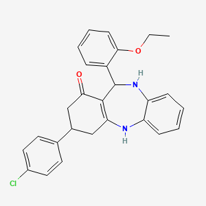 3-(4-chlorophenyl)-11-(2-ethoxyphenyl)-2,3,4,5,10,11-hexahydro-1H-dibenzo[b,e][1,4]diazepin-1-one