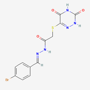 N'-[(E)-(4-bromophenyl)methylidene]-2-[(3,5-dioxo-2,3,4,5-tetrahydro-1,2,4-triazin-6-yl)sulfanyl]acetohydrazide