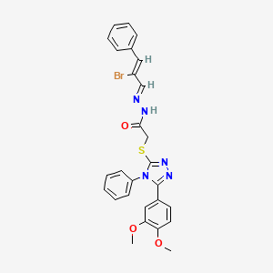 N'-[(1E,2Z)-2-bromo-3-phenylprop-2-en-1-ylidene]-2-{[5-(3,4-dimethoxyphenyl)-4-phenyl-4H-1,2,4-triazol-3-yl]sulfanyl}acetohydrazide