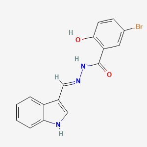 molecular formula C16H12BrN3O2 B11684766 5-bromo-2-hydroxy-N'-[(E)-1H-indol-3-ylmethylidene]benzohydrazide 