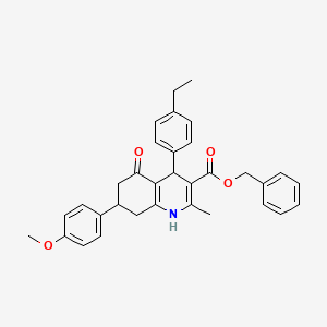 molecular formula C33H33NO4 B11684772 Benzyl 4-(4-ethylphenyl)-7-(4-methoxyphenyl)-2-methyl-5-oxo-1,4,5,6,7,8-hexahydroquinoline-3-carboxylate CAS No. 5707-74-4