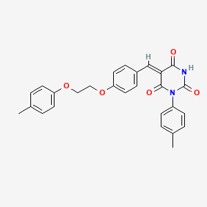 molecular formula C27H24N2O5 B11684797 (5Z)-5-{4-[2-(4-methylphenoxy)ethoxy]benzylidene}-1-(4-methylphenyl)pyrimidine-2,4,6(1H,3H,5H)-trione 