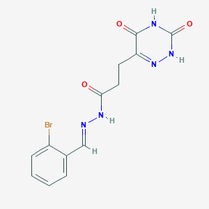 molecular formula C13H12BrN5O3 B11684799 N'-[(E)-(2-bromophenyl)methylidene]-3-(3,5-dioxo-2,3,4,5-tetrahydro-1,2,4-triazin-6-yl)propanehydrazide 