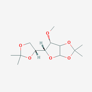 molecular formula C13H22O6 B116848 (5R,6S)-5-[(4R)-2,2-dimethyl-1,3-dioxolan-4-yl]-6-methoxy-2,2-dimethyl-3a,5,6,6a-tetrahydrofuro[2,3-d][1,3]dioxole CAS No. 43138-64-3