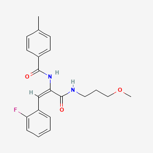 (2E)-3-(2-fluorophenyl)-N-(3-methoxypropyl)-2-[(4-methylphenyl)formamido]prop-2-enamide