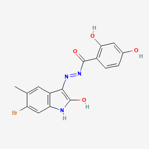 N'-[(3Z)-6-bromo-5-methyl-2-oxo-1,2-dihydro-3H-indol-3-ylidene]-2,4-dihydroxybenzohydrazide